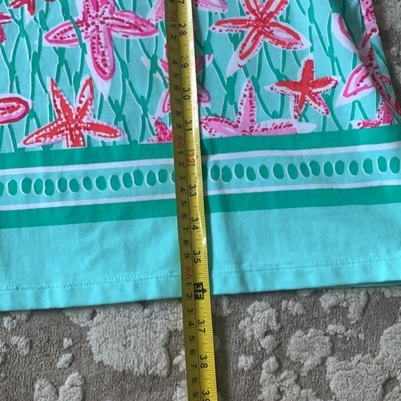 Barbara Erickson Seafoam Pink dress starfish print summer vocation travel size S - Picture 10 of 11